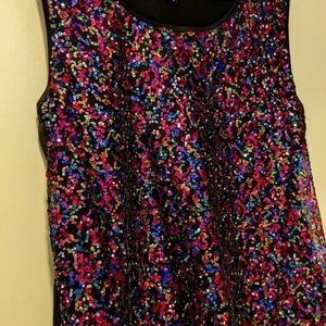 George Brand Multi Colored Sequin Shell Top